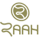 A minimalist logo featuring a circular emblem with a stylized letter above the word 'RAAH' in a matching olive green color, set against a plain white background.